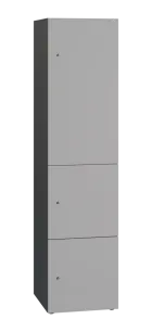 DOMINIT 431 úložná skříň 3-boxová, 1817x450x400 mm, korpus antracit, dvířka šedá